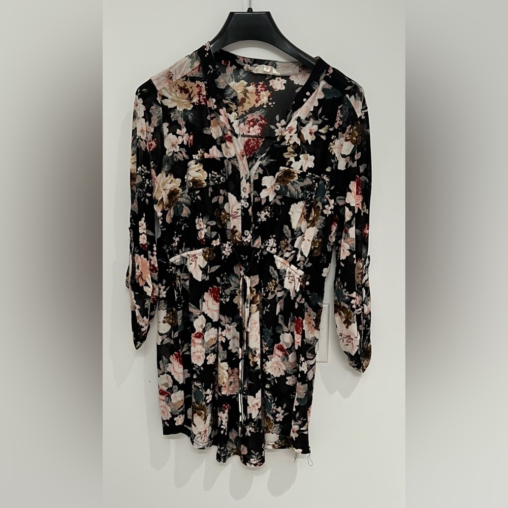 Floral Black Dress (Maternity)